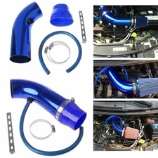 3" 76mm Air Filter & Cold Air Intake Pipe Turbo Induction Pipe Tube Kit Blue
