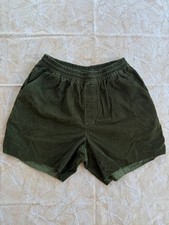 Polar Skate Co Corduroy Shorts Custom Cut Pants Green Mens Size M Fits S Raw Hem