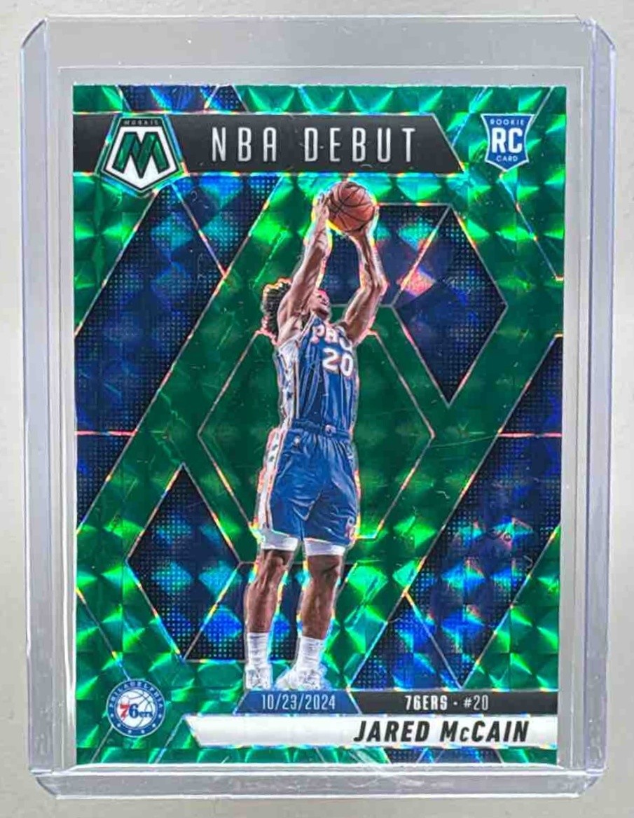 Jared McCain 2024 Panini Mosaic #263 Green Rookie NBA Debut RC