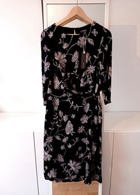Esprit Kleid Floral Schwarz Xs 34