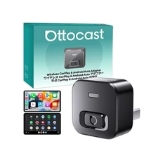 2in1 Ottocast MINI Dot Wireless CarPlay+Android Auto Adapter 5s Auto Connection