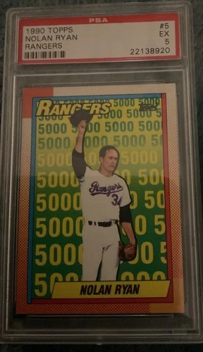 1990 Topps Nolan Ryan #5 PSA 5 Rangers 5000 Strikeouts