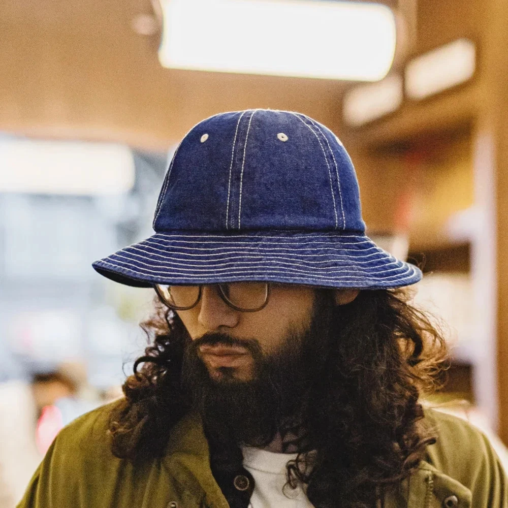 Maden Vintage Outdoor Bucket Hat Wide for Breathable Unisex Casual Cap Man Women
