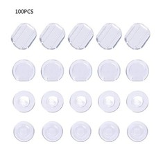 100 Pcs/set Plastic Earrings Cushions 4 Sizes Transparent Clip-on Earring Pads