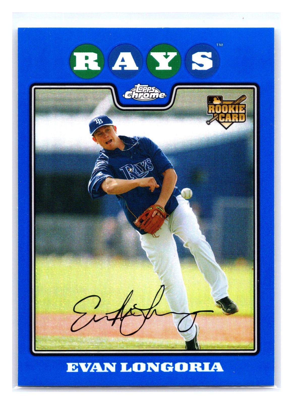 2008 Topps Chrome #193 Evan Longoria Blue Refractor Rookie Tampa Bay Rays