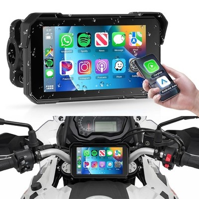 5'' Motorcycle Autoradio Waterproof Wireless Apple CarPlay Bluetooth Android Auto