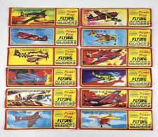 Vintage Power Prop Flying Gliders WWII Model Planes Lot of 12 New Sealed NOS