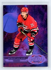 Sebastian Aho 2020-21 SkyBox Metal 1997-98 Retro Purple Spectrum SN #/199