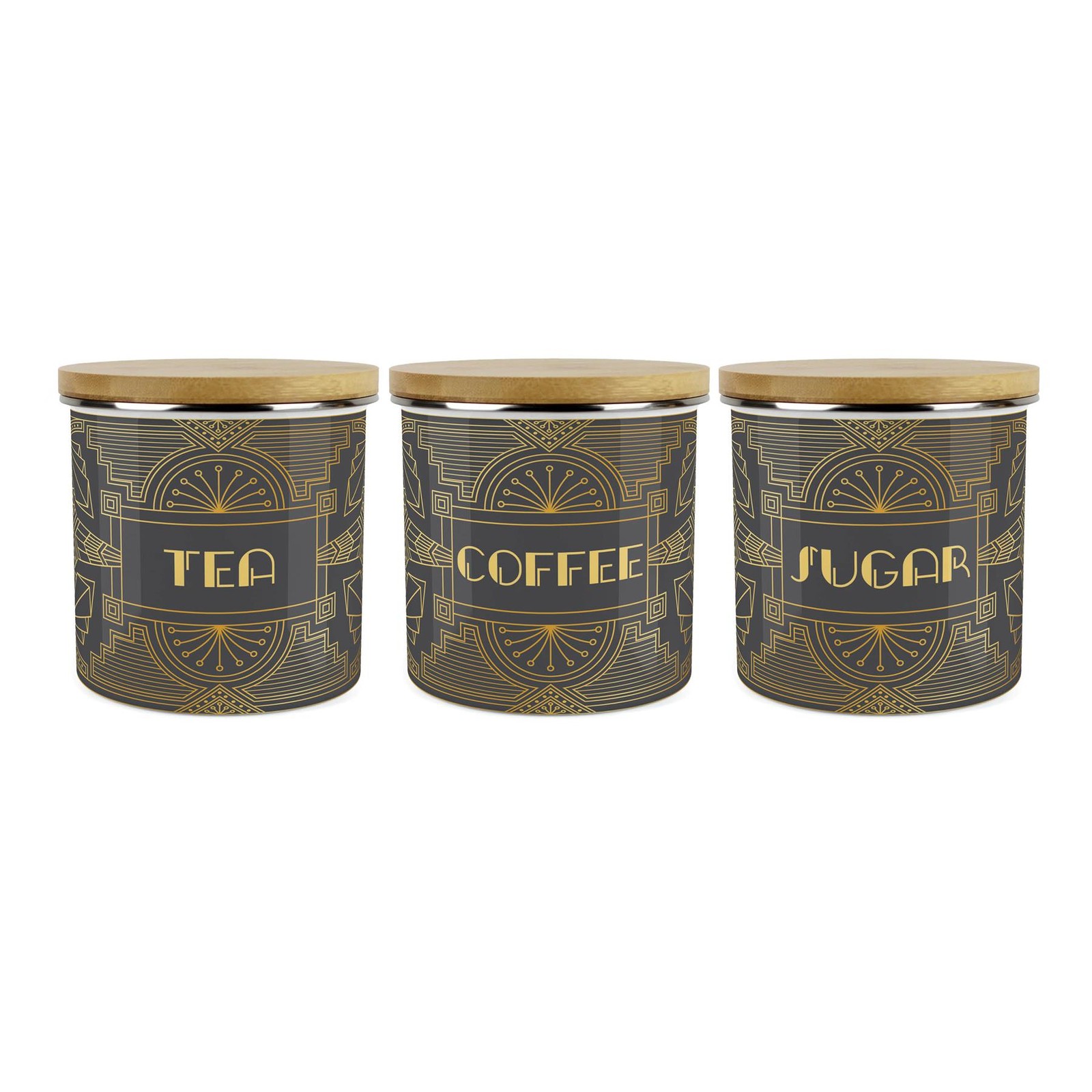 Vintage Glamour Tea, Coffee & Sugar Canister Set - Retro Kitchen Storage Gifts