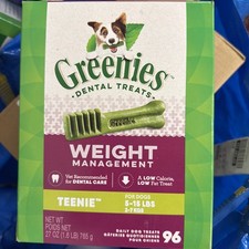 Greenies Weight Management Teenie Size 96 count 27 oz Dental Treats for Dogs