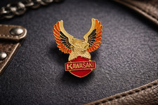Vitnage kavasaki Motocykl Biker Pin emaliowana złota wtyczka klasyczna piękna