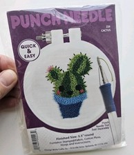 Design Works Punch Needle Cactus 226 3.5" Round NIP
