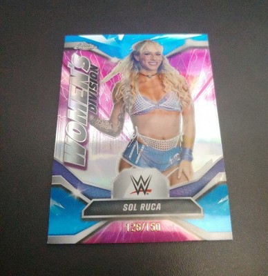 Sol Ruca 2026 Topps Chrome WWE #WDV-11 Women's Division Blue Refractor /150