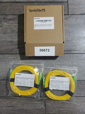 2-Pack 20 Meter SC/APC to SC/APC Slim Simplex Riser OFNR Fiber Patch Cable, Co..