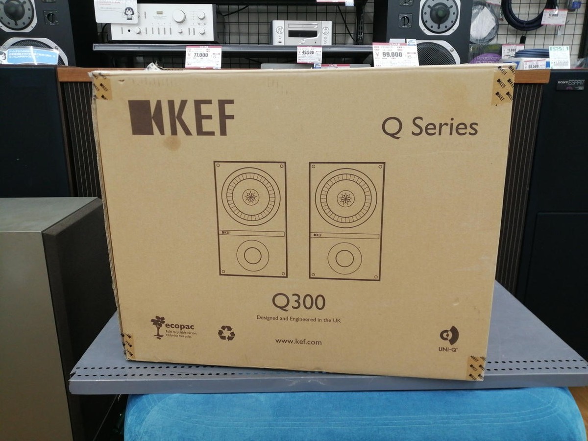 KEF Q300 Bookshelf Speakers Pair Uni-Q Driver Hi-Fi Audio Tested