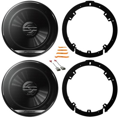 2x Pioneer TS-G1620F 6.5'' 300W 2-Way Car Speakers, 2x 6.5'' Adapter Plate Harness