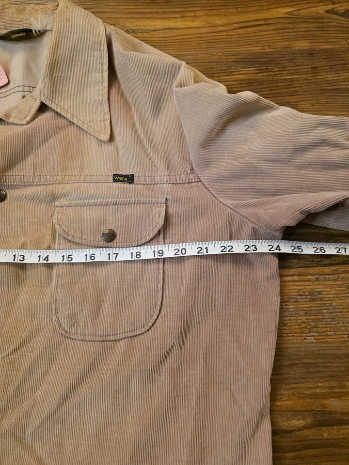 Chaqueta de Camionero Wrangler Años 70 De Colección EE. UU. Pana Desteñida Tostada Talla L Hippie  Foto 2 de 4