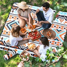 Picnic Blanket 80''x80'' Extra Large Outdoor Blanket, Waterproof Beach Blankets,