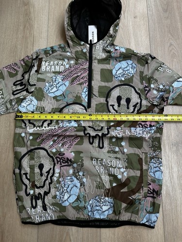 Neu mit Etikett L Reason schmelzende Smilies und Blumen Allover Hoodie Windbreaker Jacke $ 59 - Bild 9 von 11