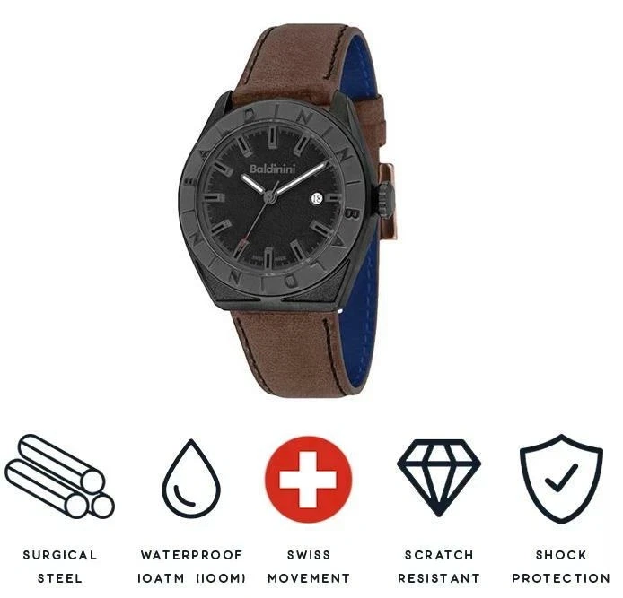 Baldinini Adria SWISS Made Quartz Men's Wristwatch Bioplastic Polymer w/ Box image 1