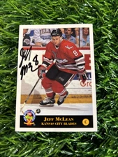 1994 Classic Pro Hockey Prospects #139 Jeff McLean Kansas City Blades Auto H10