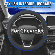 Blue Leather Steering Wheel Cover For Chevy Travers 2009-2025 14.5-15 Inch Blue Leather Steering Wheel Cover For Chevy Travers 2009-2025 14.5-15 Inch