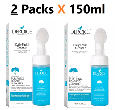 Deroice Acne Foaming Facial Cleanser with Brush, Deep Pore Cleansing Oil Control