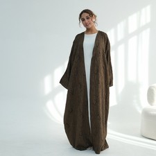 Muslim Women Cardigan Open Kaftan Abaya Dubai Robe Kimono Ramadan Dress Maxi Eid