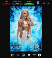 DIGITAL Topps WWE Slam 25 COLOR SPLASH Blue Motion Base - ZELINA VEGA