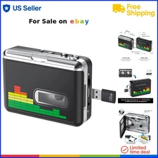 USB Cassette Player Portable MP3 Converter Auto Reverse Tape to MP3