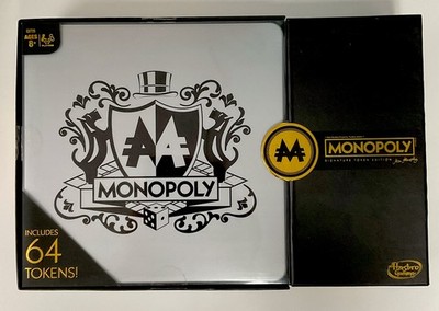Monopoly 64 Pieces Signature Token Edition Board Game C0729 Open Never Played W/