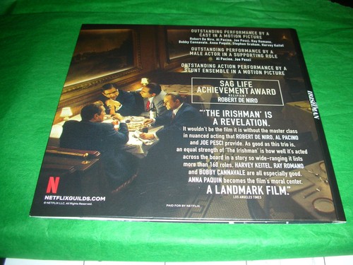 The Irishman DVD 2019 Netflix FYC SAG Scorcese DeNiro Pacino Harvey keitel - Picture 2 of 2