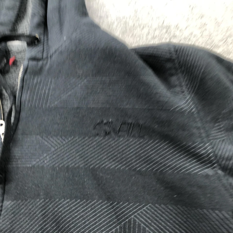 Sudadera con Capucha O'Neill Para Hombres Grande Negra Forrada Sherpa Cremallera Completa Sudadera a Rayas Y2K Foto 4 de 4