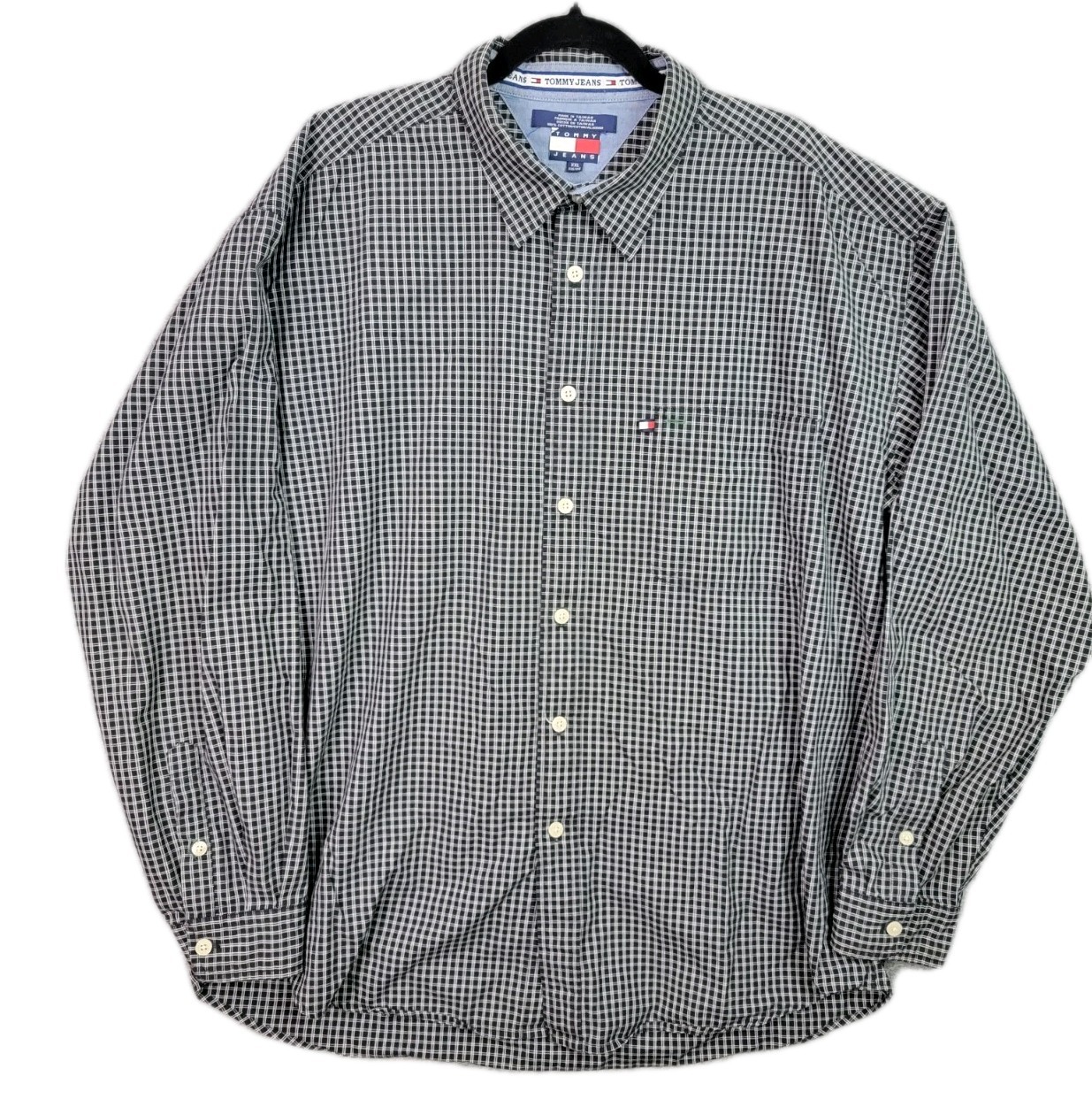 Vintage Tommy Hilfiger Shirt Mens XXL Check Long Sleeve Button Up 90s Flag
