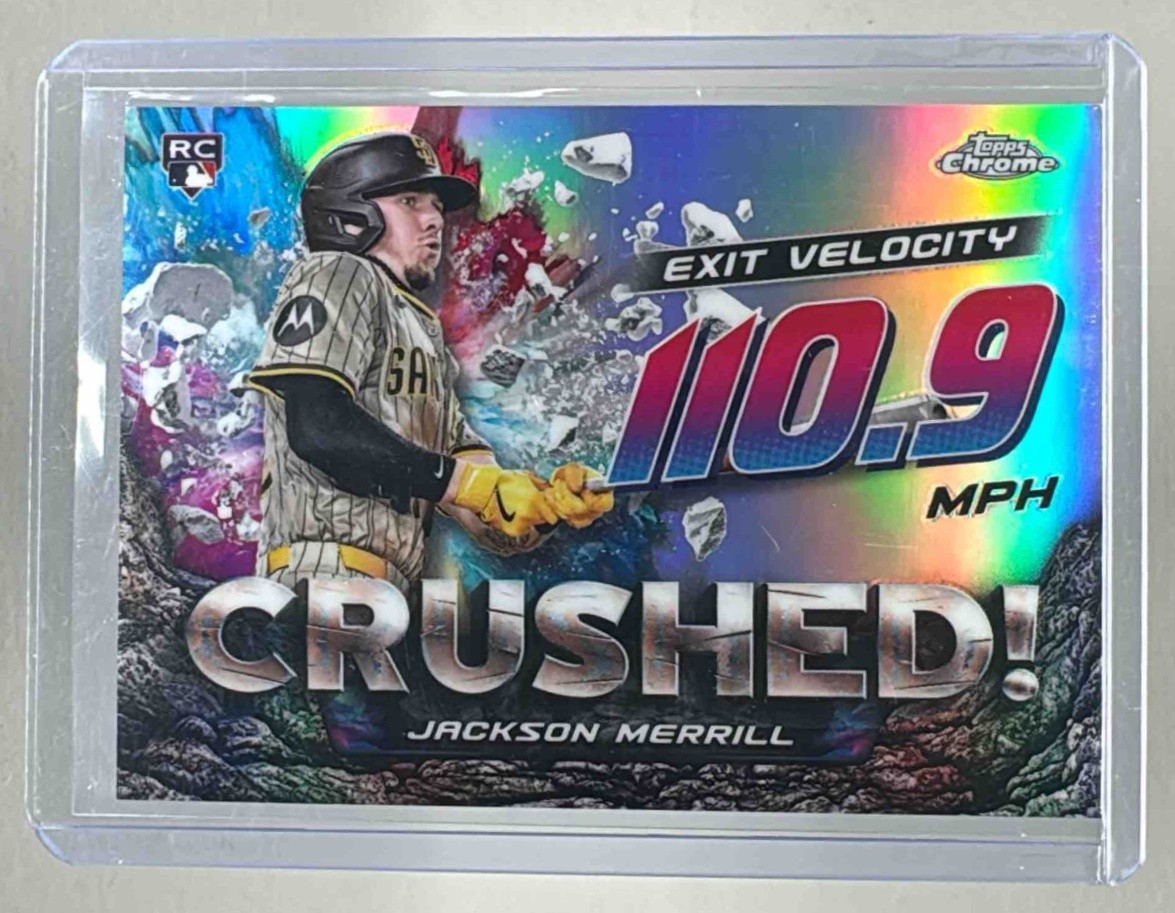 Jackson Merrill 2024 Topps Chrome Update #CR-17 Crushed! Rookie RC