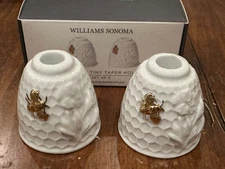 Williams Sonoma Honeycomb Tiny Taper Holders Set of 2 New in Box