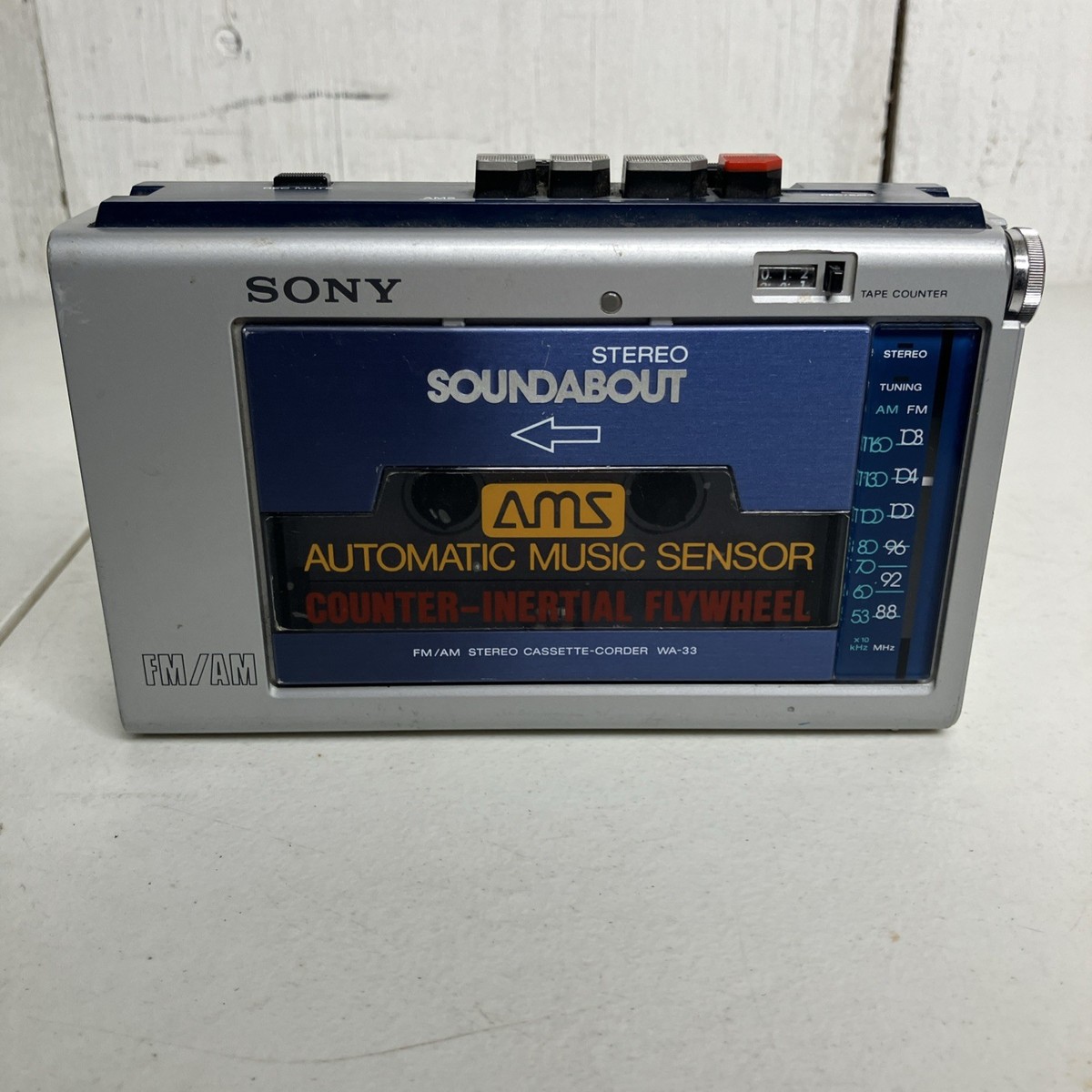 SONY WA-33 FM/AM ステレオカセットコーダー 本体 Sony WA33 FM/AM Stereo Cassette Corder Vintage Cassette Player