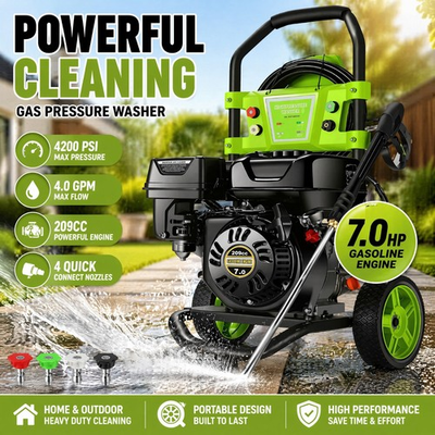 #ad High Pressure Washer 4200PSI 4.0GPM 209CC Power with 4 Quick Connect Nozzles $299.99