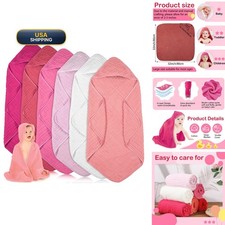 Peryiter 6 Pcs Muslin Hooded Baby Towels Cotton, Pink DOU-Peryiter-1876