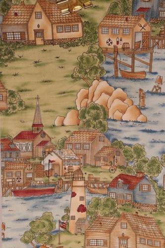 36"L x 42"W SSI Checkered Past Kathi Walters Village Water Scenes Lighthouse - Picture 3 of 8