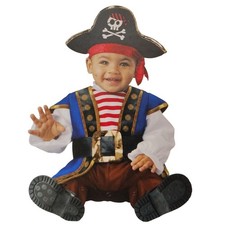 Infants 0-6 Months Baby Pirate Costume Jumpsuit and Hat Halloween Costume Set