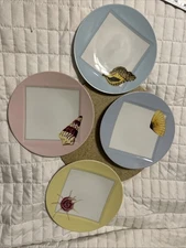 Vtg L. GOIDNGER & CO. Set Of 4 Porcelain Deset Plates Shells