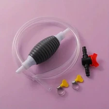 2 M Siphon Hose Hand Pump with Flow Valve - for Transferring Gasoline, Oil, Fuel