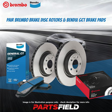 Rear Brembo Disc Rotors+Bendix Brake Pads for Infiniti Q70 Y51 14-21 308mm