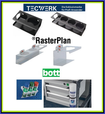 Auswahl an: Dosenhalter Werkstatt TECWERK Rasterplan Bott 1 - 2 - 3 - 4 fach