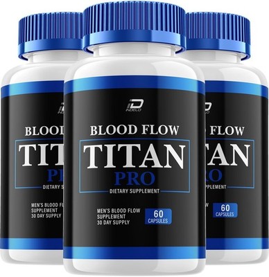 (3 Pack) Blood Flow Titan for Men Capsules   BloodFlow Titan Vitamin