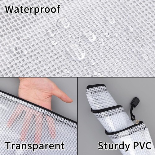 20Pcs Mesh Zipper Pouch 8 Sizes Waterproof Zipper Bags, Plastic Travel Pouch for - Picture 3 of 7