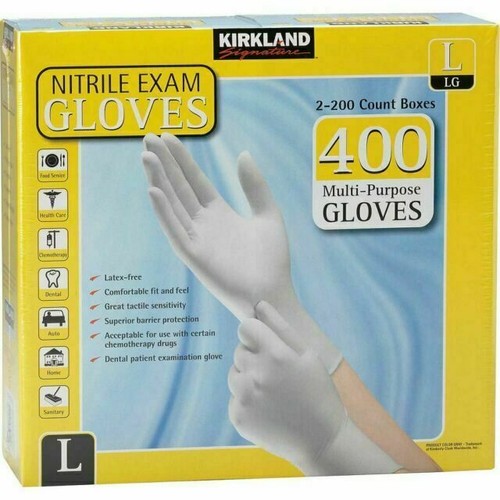 Kirkland Signature Nitrile Exam Gloves Large, 400 Count 96619467136