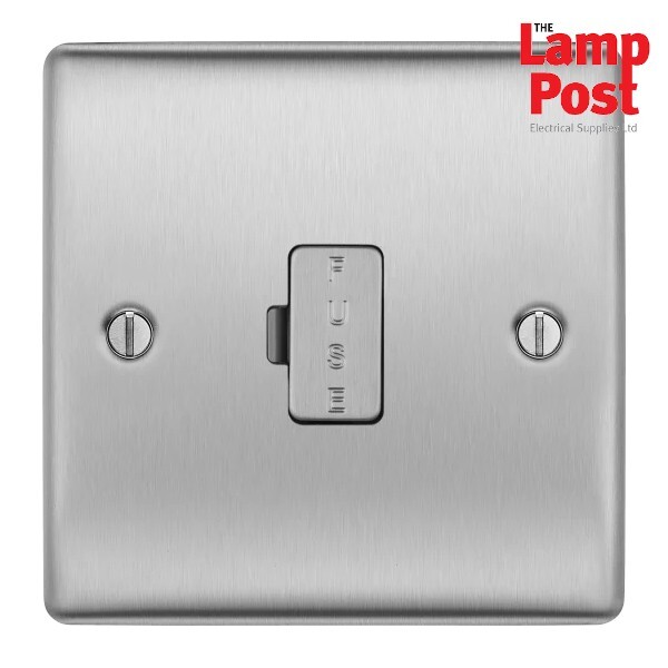 BG Nexus Metal NBS54 - Stainless Steel Unswitched Fused Spur FCU Brushed Satin