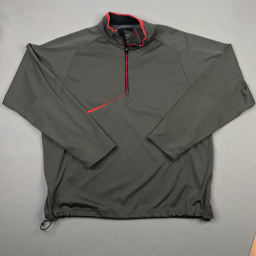 Straight Down Sweater Mens L Grey Golf Quarter Zip Pullover Stretch Lightweight - Picture 2 of 13